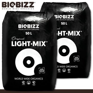 Biobizz 2 x 50 l Light-Mix organische Pflanzerde mit Perlite Grow Blumenerde