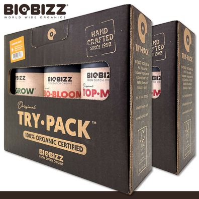 Biobizz 2 x Trypack Indoor je 250 ml Bio-Bloom Bio-Grow Top-Max Try pack