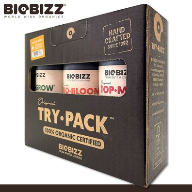 Biobizz Trypack Indoor je 250 ml Bio-Bloom Bio-Grow Top-Max Try pack