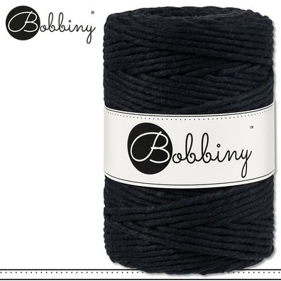 Bobbiny 100 m Makramee-Kordel 1,5 mm | Black | Hobby Basteln Premium