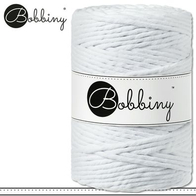 Bobbiny 100 m Makramee-Kordel 1,5 mm | White | Hobby Basteln Premium