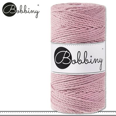 Bobbiny 100 m Makramee-Kordel 3 mm dreifach gedreht | Dusty Pink | Premium