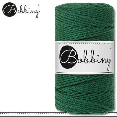 Bobbiny 100 m Makramee-Kordel 3 mm dreifach gedreht | Pine Green | Premium