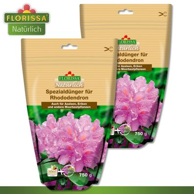Florissa 2 x 750 g Spezialdünger für Rhododendron Rein natürlicher Volldünger