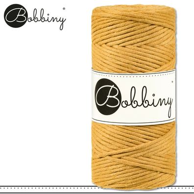 Bobbiny 100 m Makramee-Kordel 3 mm | Mustard | Hobby Basteln Premium