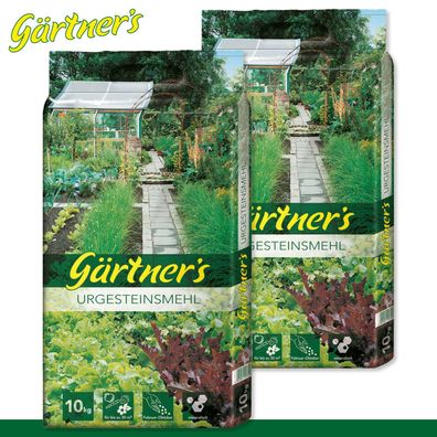 Gärtner?s 2 x 10 kg Urgesteinsmehl Bio Mineralien Wachstum Pflege Garten Rasen