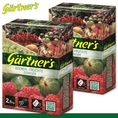 Gärtner?s 2 x 2,5 kg Beeren-Früchte-Dünger Erdbeeren Himbeeren Brombeeren