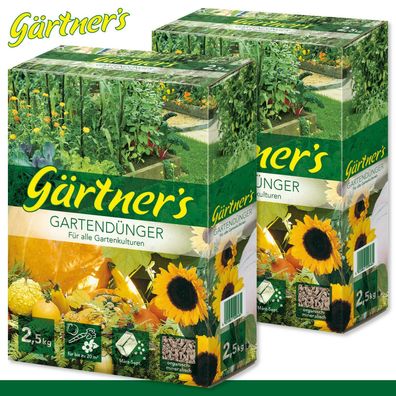 Gärtner?s 2 x 2,5 kg Gartendünger für alle Gartenkulturen Obst Gemüse Blume