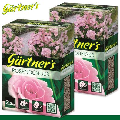Gärtner?s 2 x 2,5 kg Rosendünger Blühpflanze Blüten farbenfoh prächtig