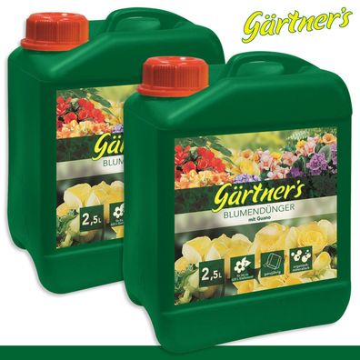 Gärtner?s 2 x 2,5 l Blumendünger mit Guano Seevogel-Guano vitale Blühpflanzen