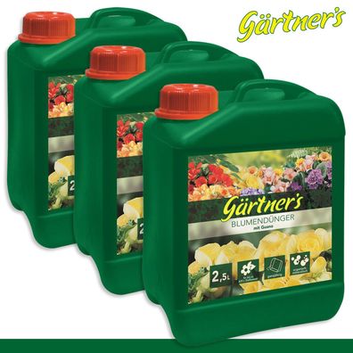 Gärtner?s 3 x 2,5 l Blumendünger mit Guano Seevogel-Guano vitale Blühpflanzen