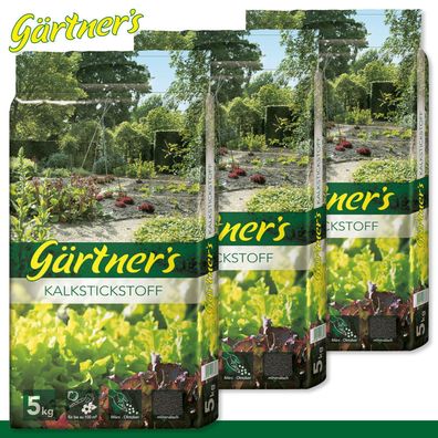 Gärtner?s 3 x 5 kg Kalkstickstoff fein geperlt Mineralien Wachstum Pflege Garten