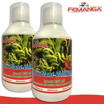 Femanga 2 x 250 ml Aqua Plant Volldünger Wasserpflanzen Pflege Aquarium Wachstum