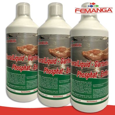 Femanga 3 x 1000 ml MineralLiquid Phosphat-Entferner Gartenteich