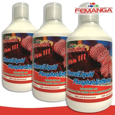 Femanga 3 x 500 ml MineralLiquid Phosphat-Entferner