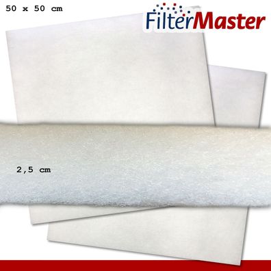 FilterMaster 2 Stück 50 x 50 x 2,5 cm Feinfiltervlies weiß fein