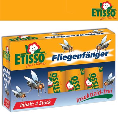 Frunol Delicia ETISSO 1 x 4 Stück Fliegenfänger Klebestreifen Bekämpfung Falle