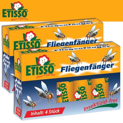 Frunol Delicia ETISSO 2 Pack Fliegenfalle (à 4 Stück) Klebefänger Haus Wohnung