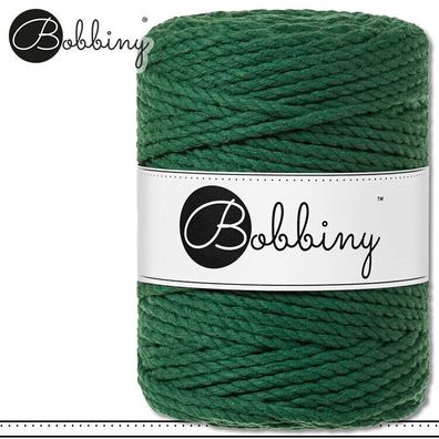 Bobbiny 100 m Makramee-Kordel 5 mm dreifach gedreht | Pine Green | Premium