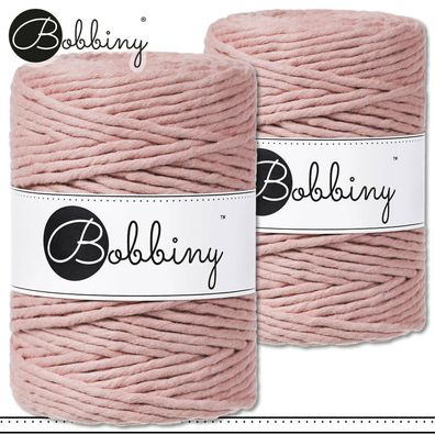 Bobbiny 2 x 100 m Makramee-Kordel 1,5 mm | Blush | Hobby Basteln Premium
