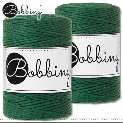 Bobbiny 2 x 100 m Makramee-Kordel 1,5 mm | Pine Green | Hobby Basteln Premium
