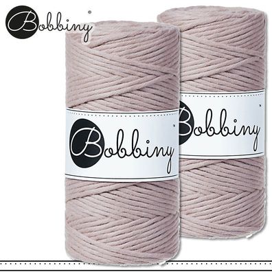 Bobbiny 2 x 100 m Makramee-Kordel 3 mm | Pearl | Hobby Basteln Premium