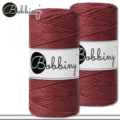 Bobbiny 2 x 100 m Makramee-Kordel 3 mm | Wild Rose | Hobby Basteln Premium