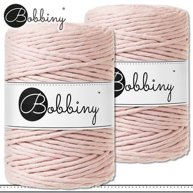 Bobbiny 2 x 100 m Makramee-Kordel 5 mm | Pastel Pink | Hobby Basteln Premium