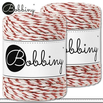 Bobbiny 2 x 50 m Twist Makramee-Kordel 3 mm dreifach gedreht Copper Twist