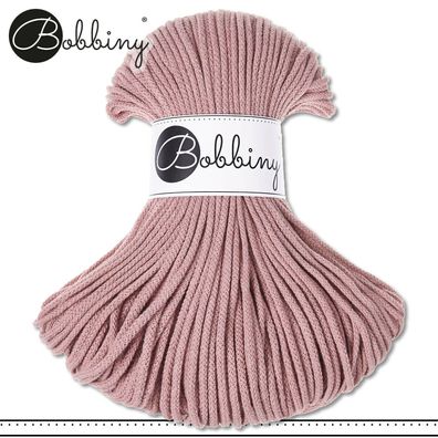 Bobbiny 100 m Flechtkordel 3 mm | Blush | Basteln Baumwolle Hobby Premium