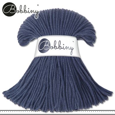 Bobbiny 100 m Flechtkordel 3 mm | Jeans | Basteln Baumwolle Hobby Premium