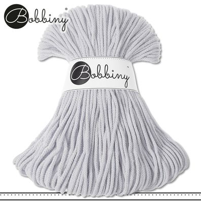 Bobbiny 100 m Flechtkordel 3 mm | Light Grey | Basteln Baumwolle Hobby Premium