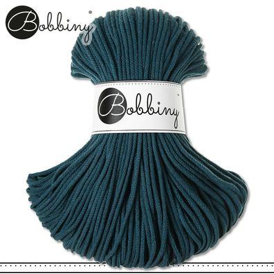 Bobbiny 100 m Flechtkordel 3 mm | Peacock Blue | Basteln Baumwolle Hobby Premium