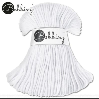 Bobbiny 100 m Flechtkordel 3 mm | White | Basteln Baumwolle Hobby Premium