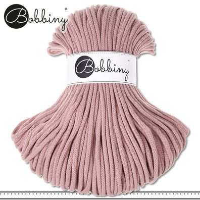Bobbiny 100 m Flechtkordel 5 mm | Blush | Basteln Baumwolle Hobby Premium