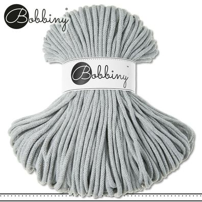 Bobbiny 100 m Flechtkordel 5 mm | Light Grey | Basteln Baumwolle Hobby Premium