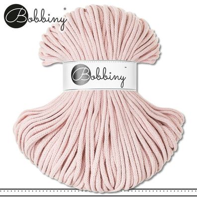 Bobbiny 100 m Flechtkordel 5 mm | Pastel Pink | Basteln Baumwolle Hobby Premium