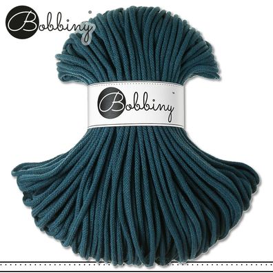 Bobbiny 100 m Flechtkordel 5 mm | Peacock Blue | Basteln Baumwolle Premium