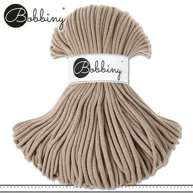 Bobbiny 100 m Flechtkordel 5 mm | Sand | Basteln Baumwolle Hobby Premium