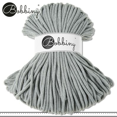 Bobbiny 100 m Flechtkordel 5 mm | Silver | Basteln Baumwolle Hobby Premium