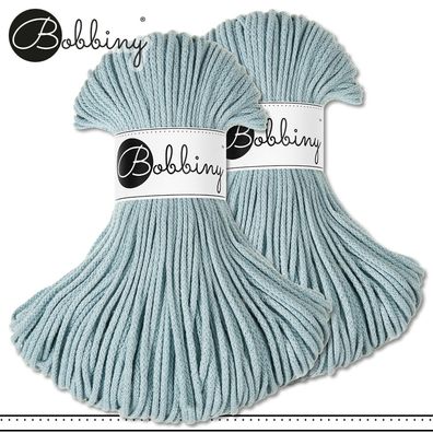 Bobbiny 2 x 100 m Flechtkordel 3 mm | Misty | Basteln Baumwolle Hobby Premium