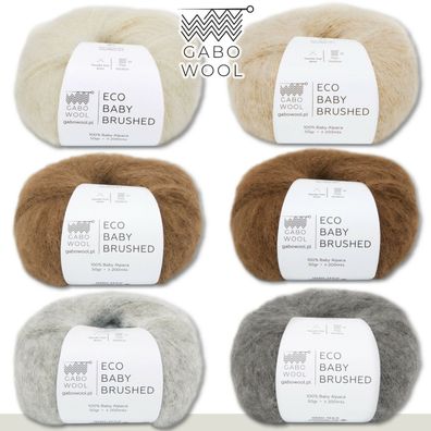 Gabo Wool 50 g Eco Baby Brushed 100% Baby Alpaka Gebürstet zur Auswahl Qualität