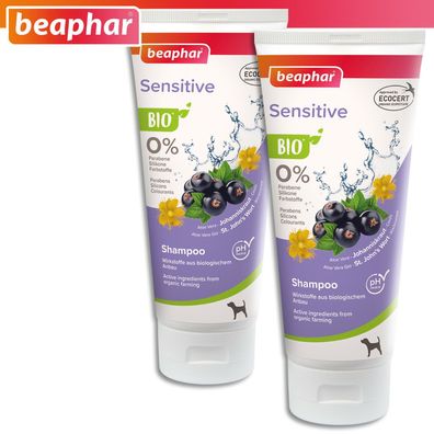 Beaphar 2 x 200 ml Bio Shampoo Sensitive