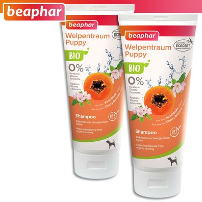 Beaphar 2 x 200 ml Bio Shampoo Welpentraum