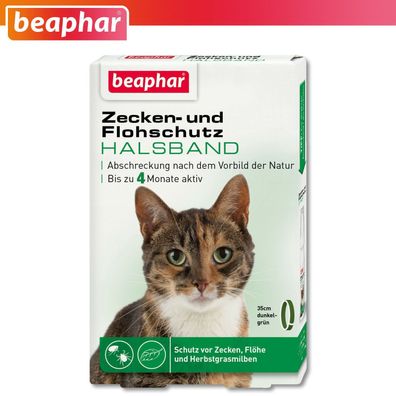 Beaphar 1 x Zecken- und Flohschutz Halsband für Katzen | 35cm | 4 Monate wirksam
