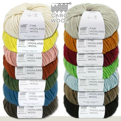 Gabo Wool 6 x 100 g Highland Wool peruanische Hochlandwolle 12 Farben z. Auswahl