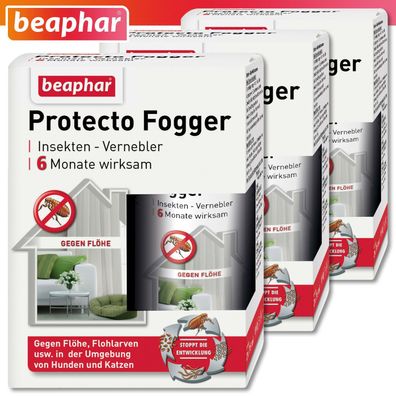Beaphar 3 x 150 ml Protecto Fogger Insekten Vernebler (je 2 x 75 ml)