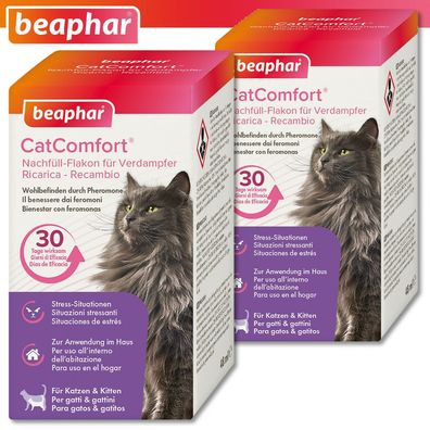 Beaphar 2 x 48 ml CatComfort Nachfüll-Flakon für Verdampfer Wohlbefinden Katze