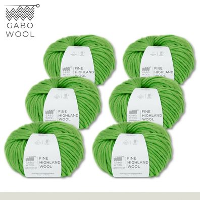 Gabo Wool 6 x 100 g Highland Wool peruanische Hochlandwolle Grün (2992) Exklusiv