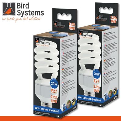 Bird Systems 2 x Bird Compact Specialist 2,2% UVB 20 Watt